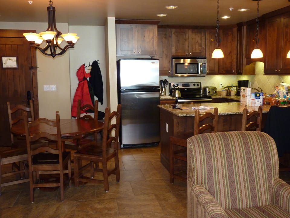 View of dining room and kitchen