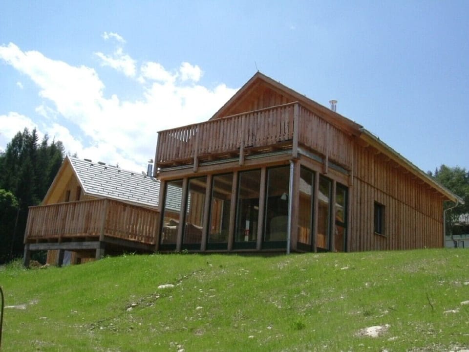 outside the chalet during the summer