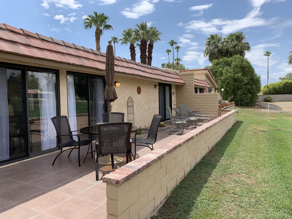 spacious patio on golf course