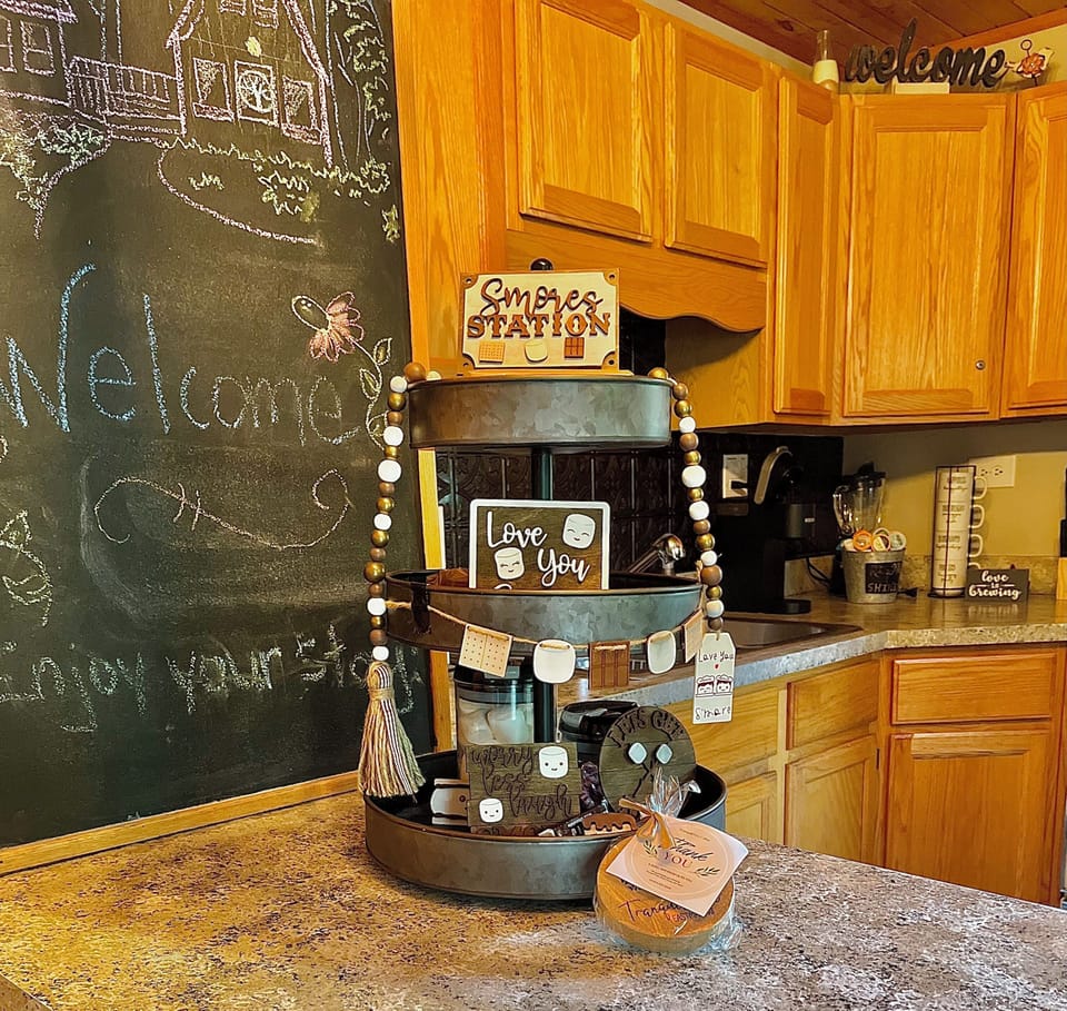 Enjoy the Smores Bar during summer months & the hot chocolate bar in the winter