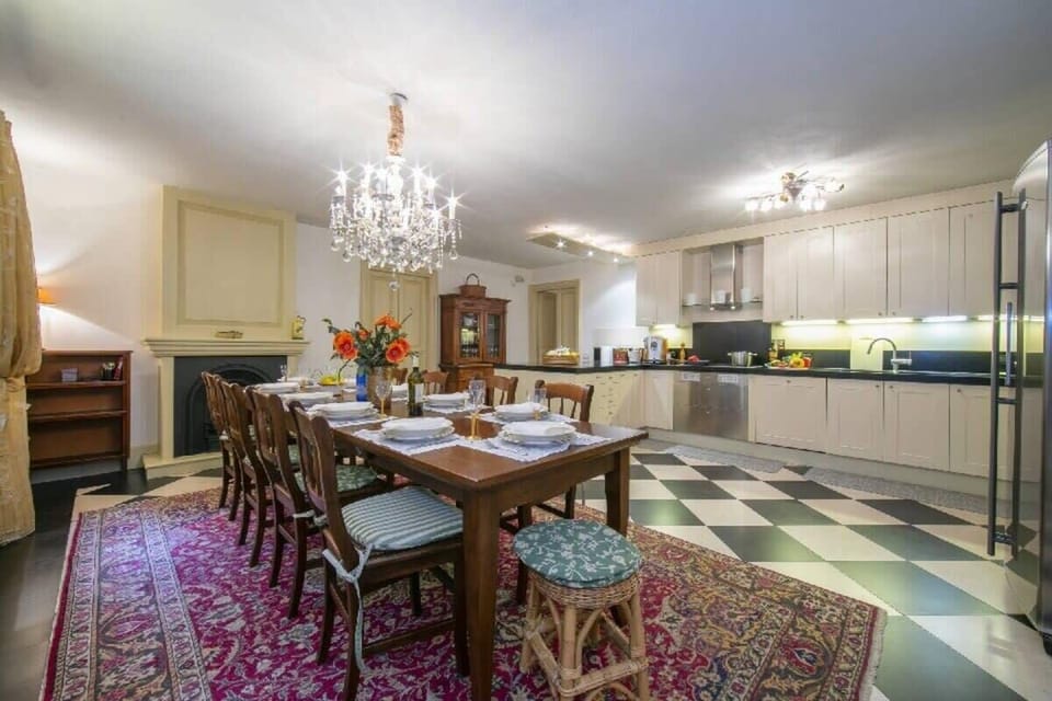 Large kitchen and dining room