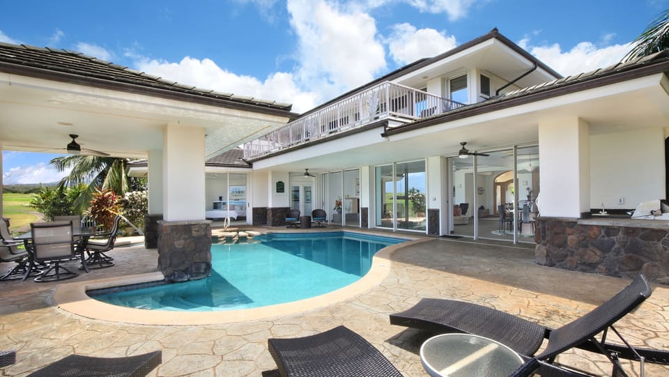 Kiahuna Ohana Hale - Backyard Pool Sun Deck - Parrish Kauai