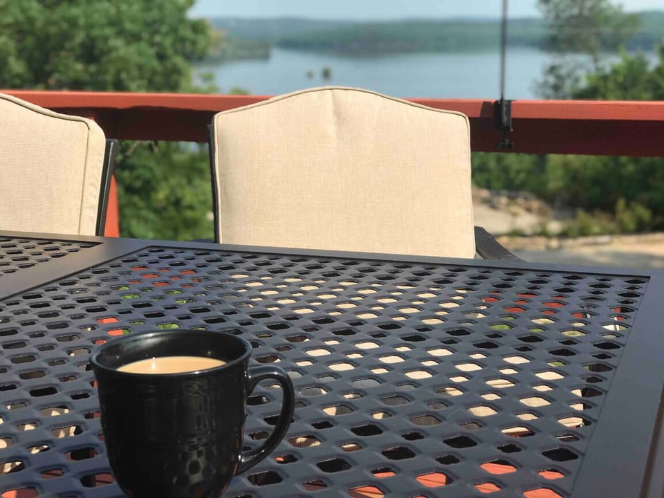 Million dollar view of Lake Norfork from the back deck. 