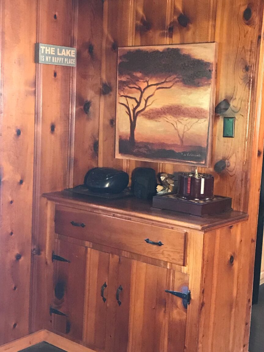 Entertainment cabinet stocked with games the whole family can enjoy!