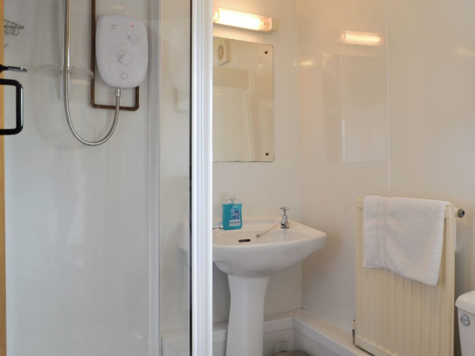 En-suite shower room | Woodland View - Cefncoedbach Farm, Sarnau, near Brecon