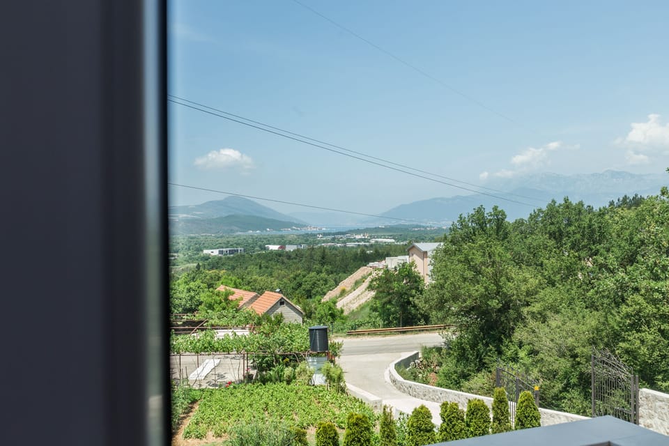 View from one of the rooms on sea and mountains 