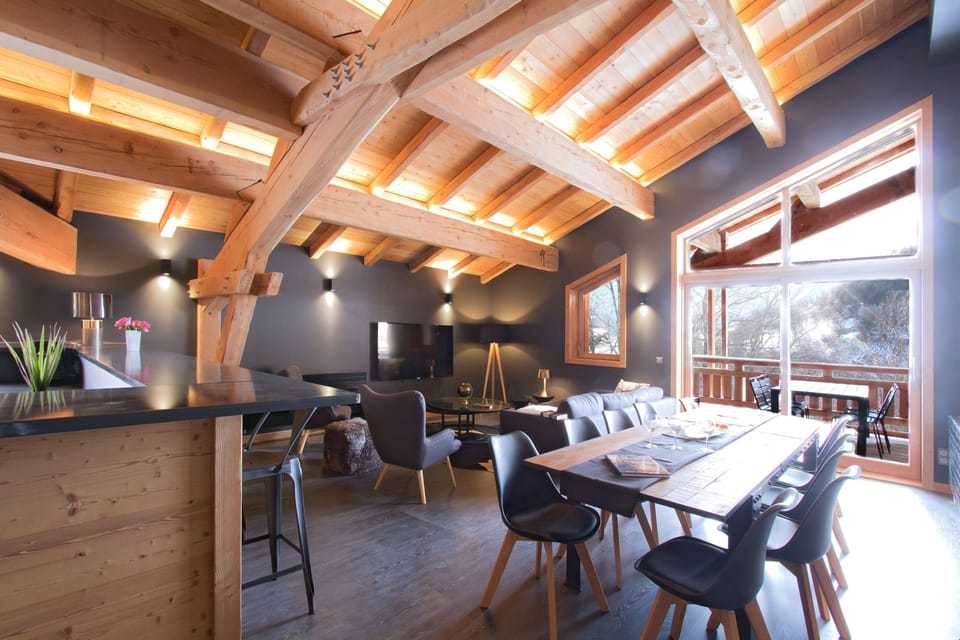 The spacious dining area is the perfect place to have a meal.