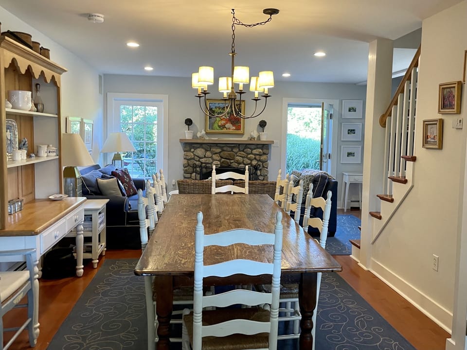Dining area with seating for 10 to 12.