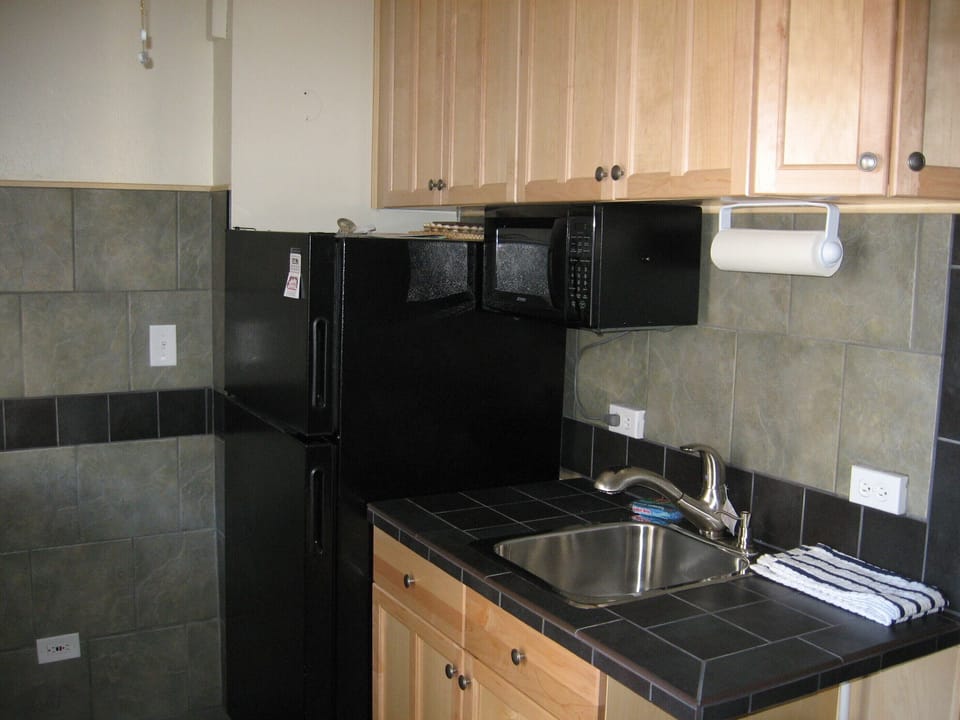 Full-Size refrigerator. Microwave.