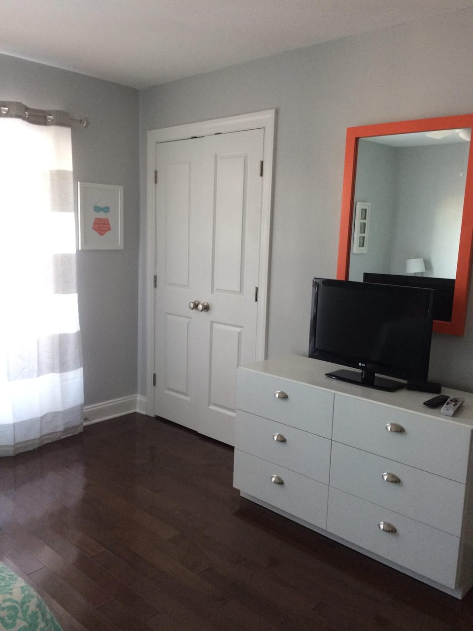 Back bedroom with 26-inch television