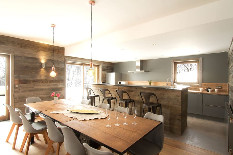 Loads of room at the dining table and the open-concept is always nice for the cook.