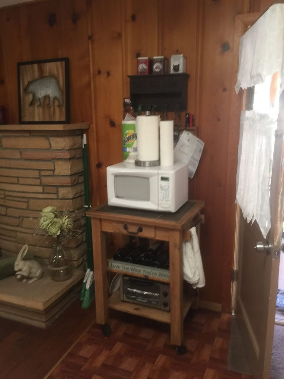 Microwave, toaster oven, many, many other appliances 