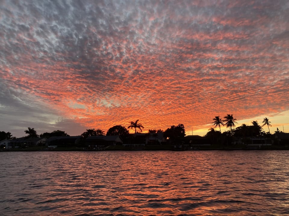 Sunset in the canal behind the house
