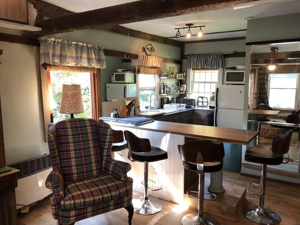 The kitchen, next to the den.