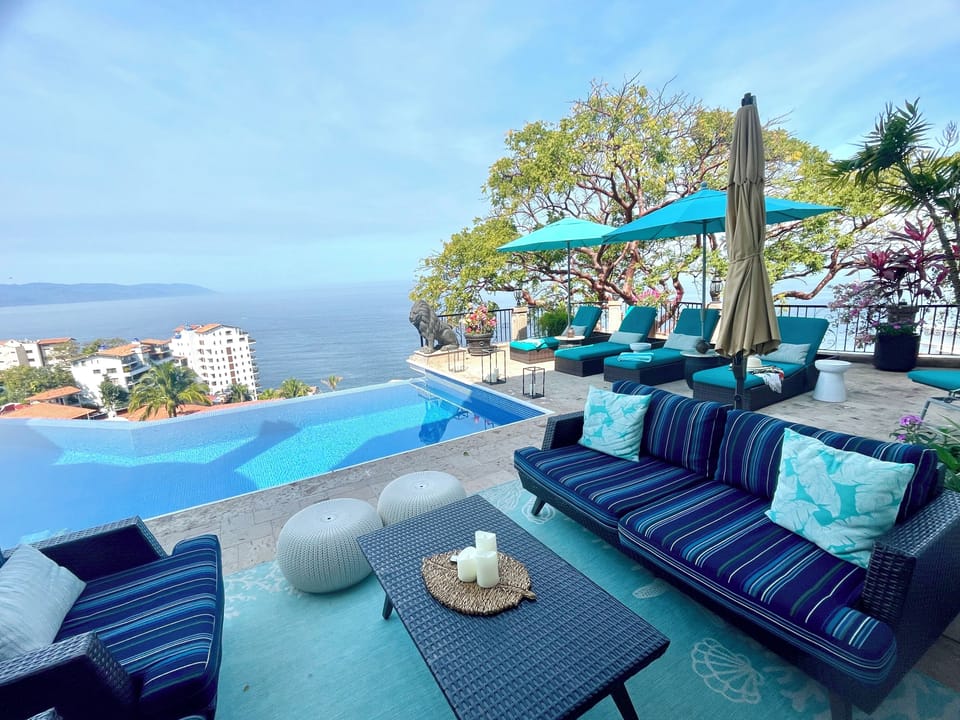Relax in comfy chairs in sun or shade