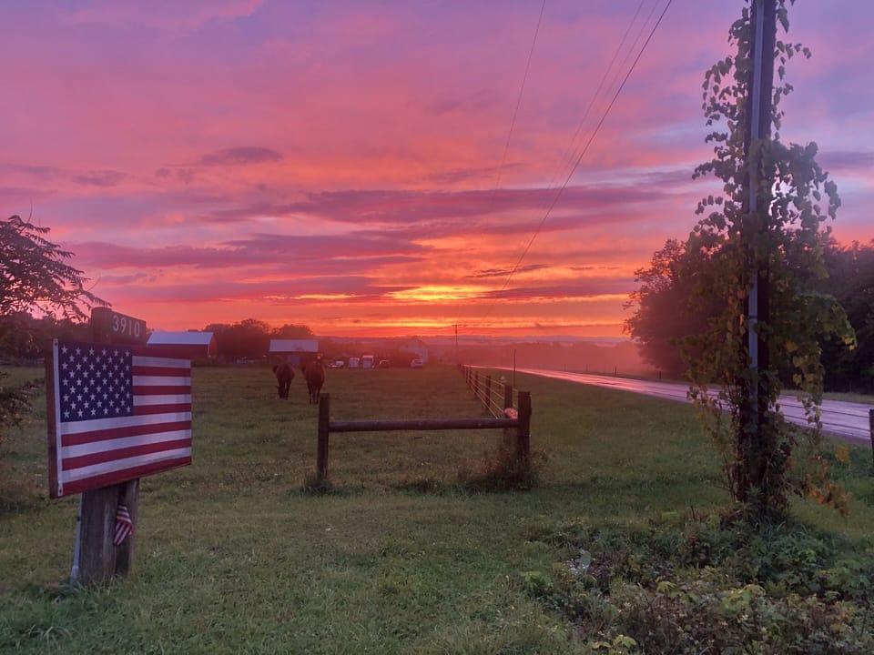 Sunset view from driveway 