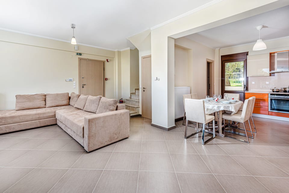 Living room and dining area