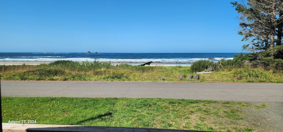 private beach across road