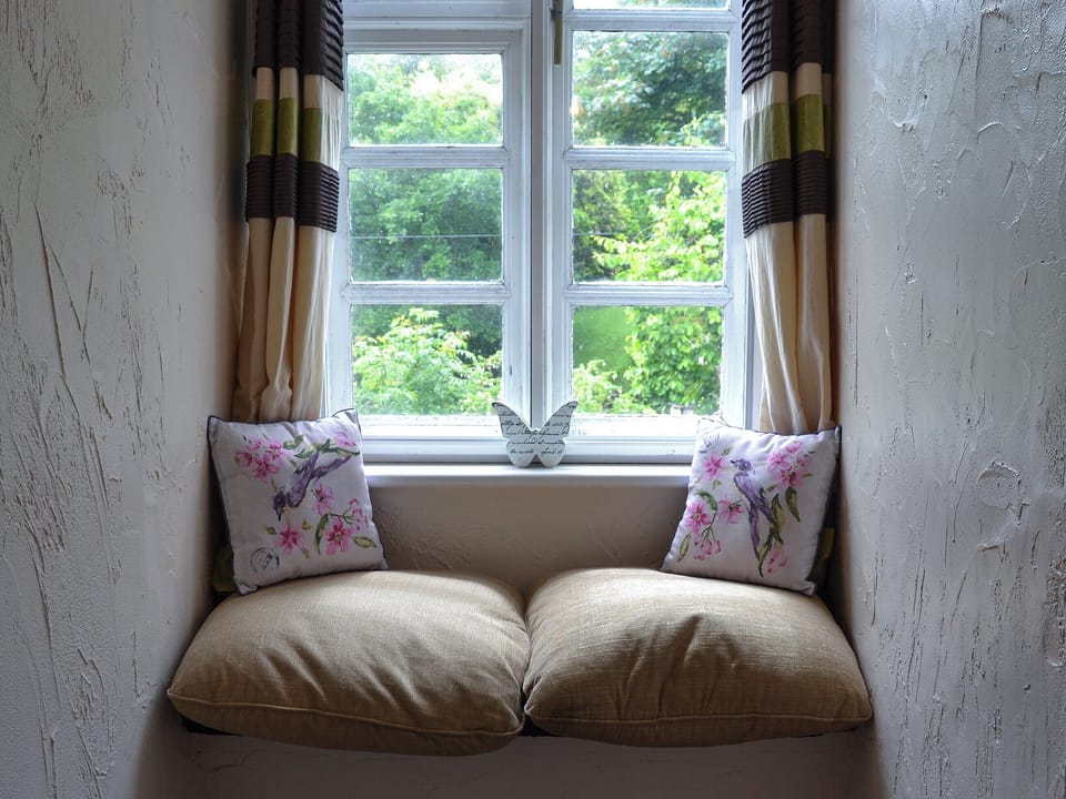 Window seat | Brambley Meadow - Middle Cowley Farm Cottages, Parracombe, near Ilfracombe
