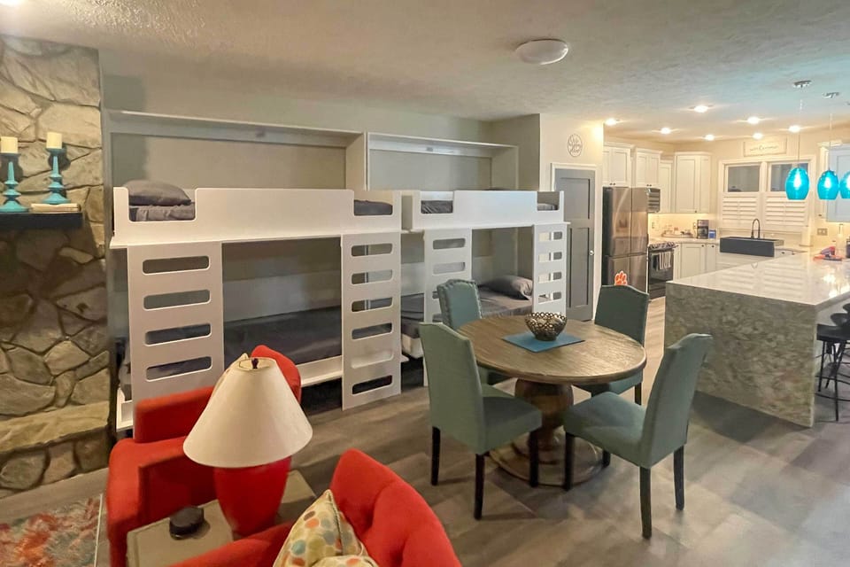 Living Room | Full Futon | 4 Twin Foldout Bunk Beds (Murphy Style)