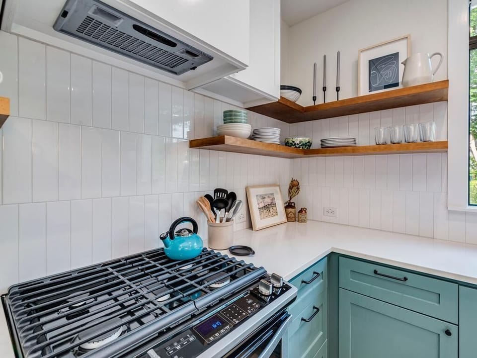 All cooking utensils, pots, and pans are provided.