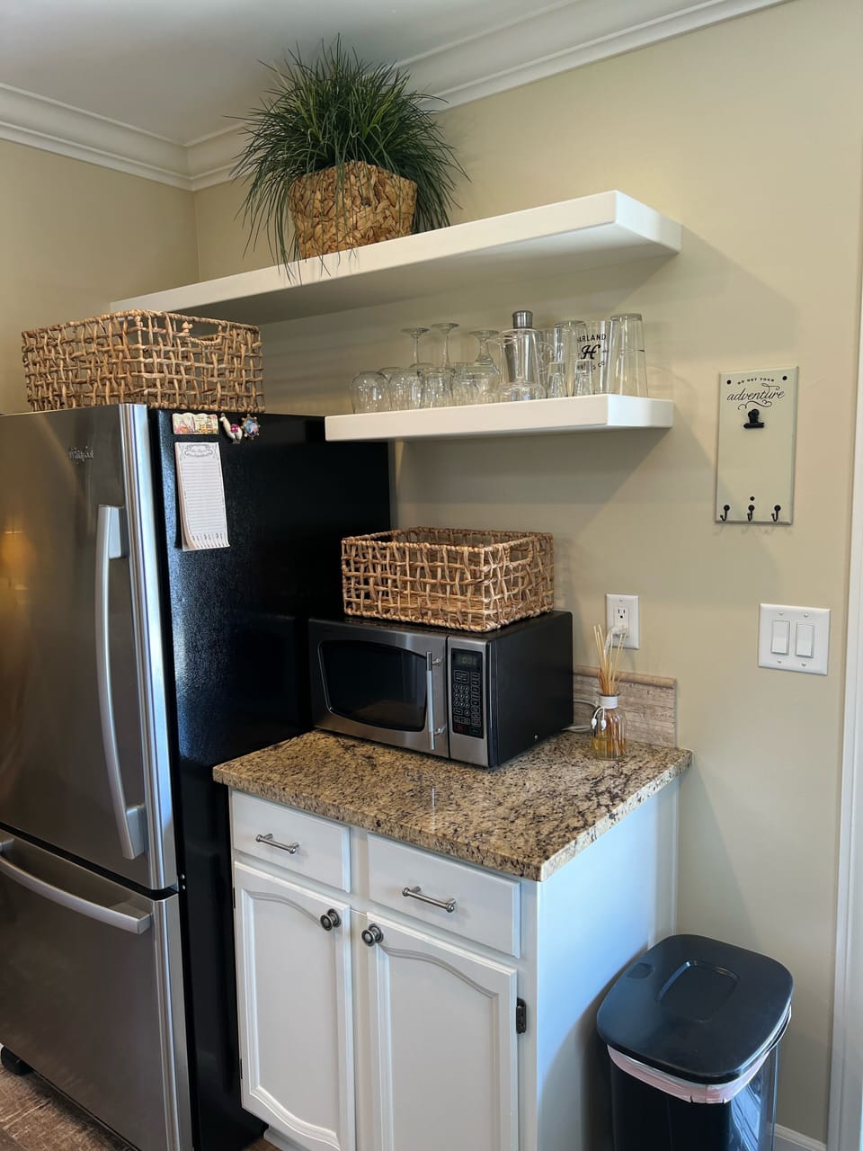 Ice maker and Brita water pitcher in fridge