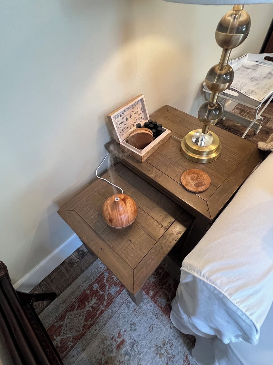 Diffuser with scented oils and coasters
