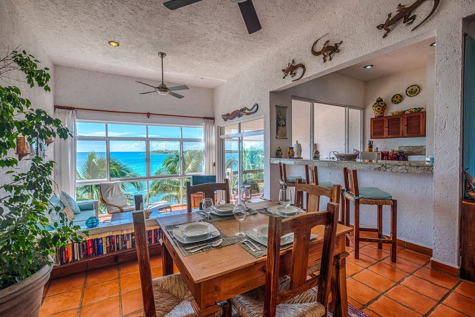 Dining area - La Sirena condo 13 Akumal Mexico vacation rental
