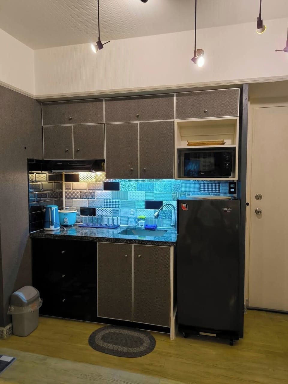 The kitchen is equipped for light cooking only.