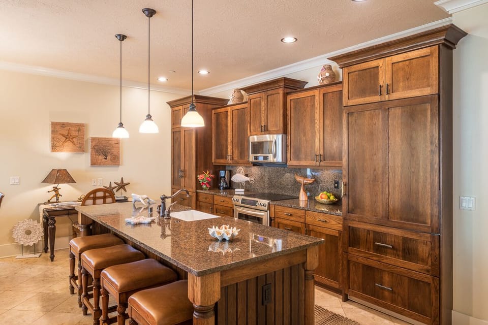 Modern kitchen with granite countertops