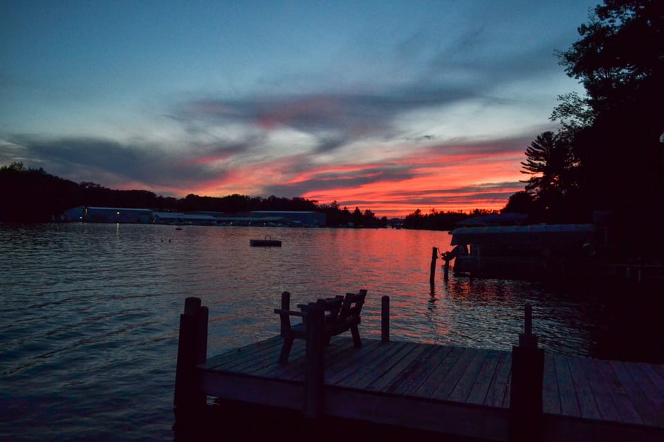 Enjoy sunsets on the dock or at the firepit