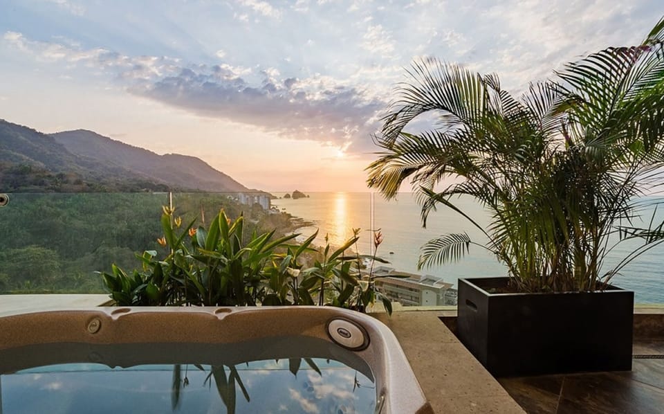 Beautiful view from private terrace in suite with private jacuzzi hot tub