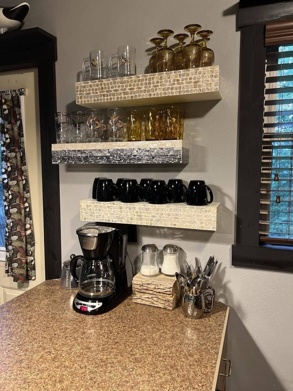 New shelves to make some space inside cabinets for your food.
