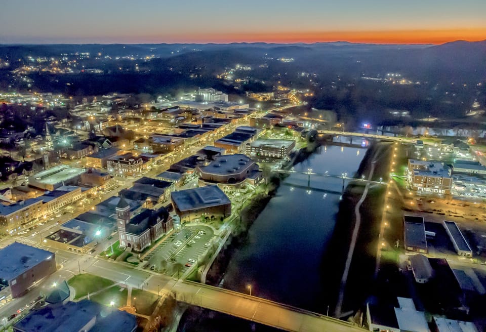 Downtown Rome looking west toward Mt. Aventine and Myrtle Hill. 