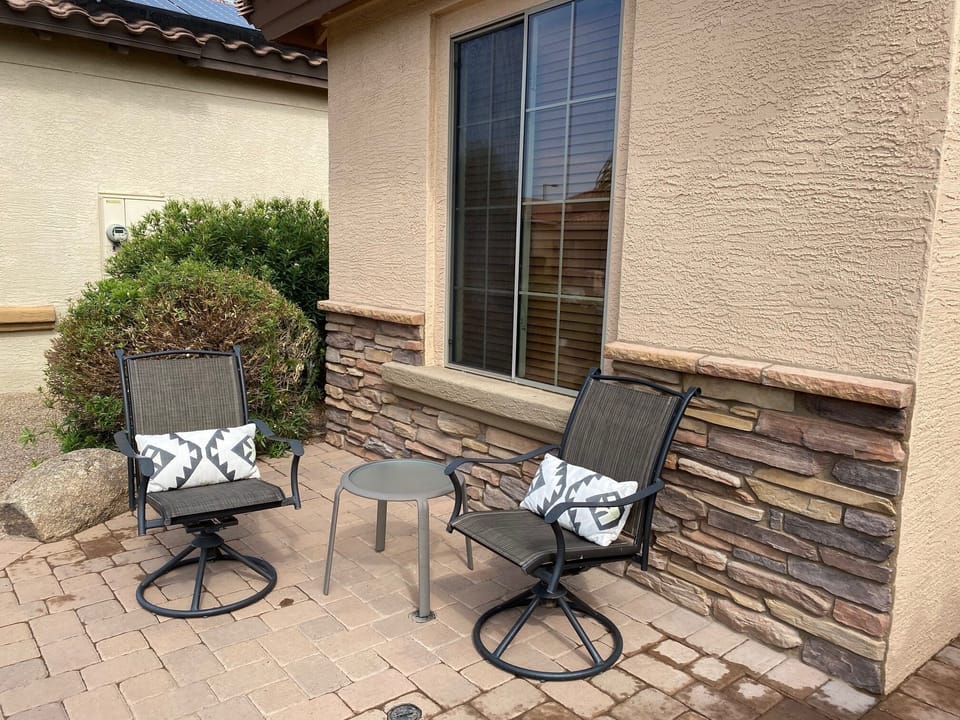 south facing front patio