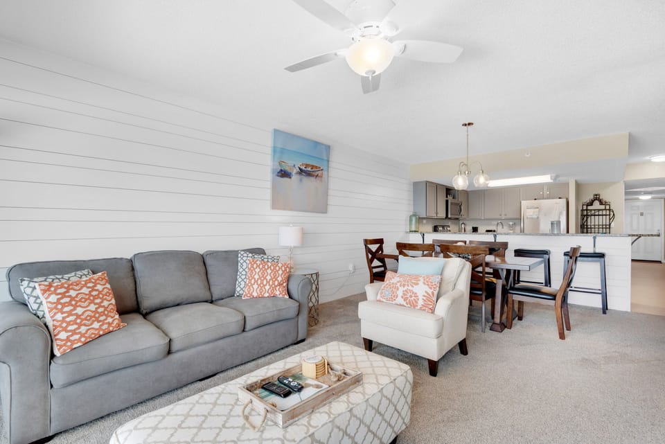 Living room to kitchen view