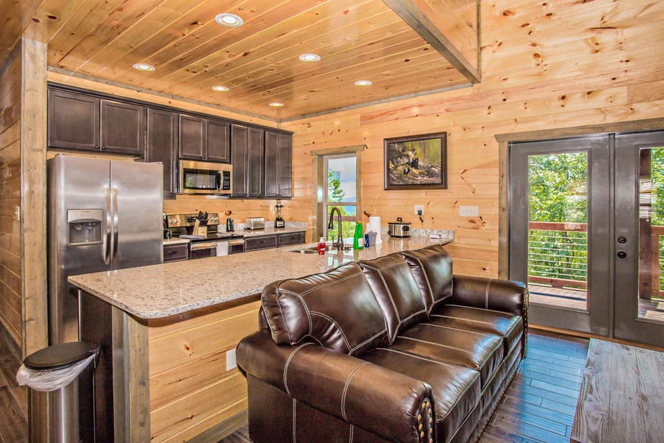 Plenty of kitchen counter space to set out snacks for the day.