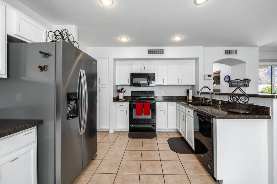 kitchen is fully stocked with everything you would need to make a feast!