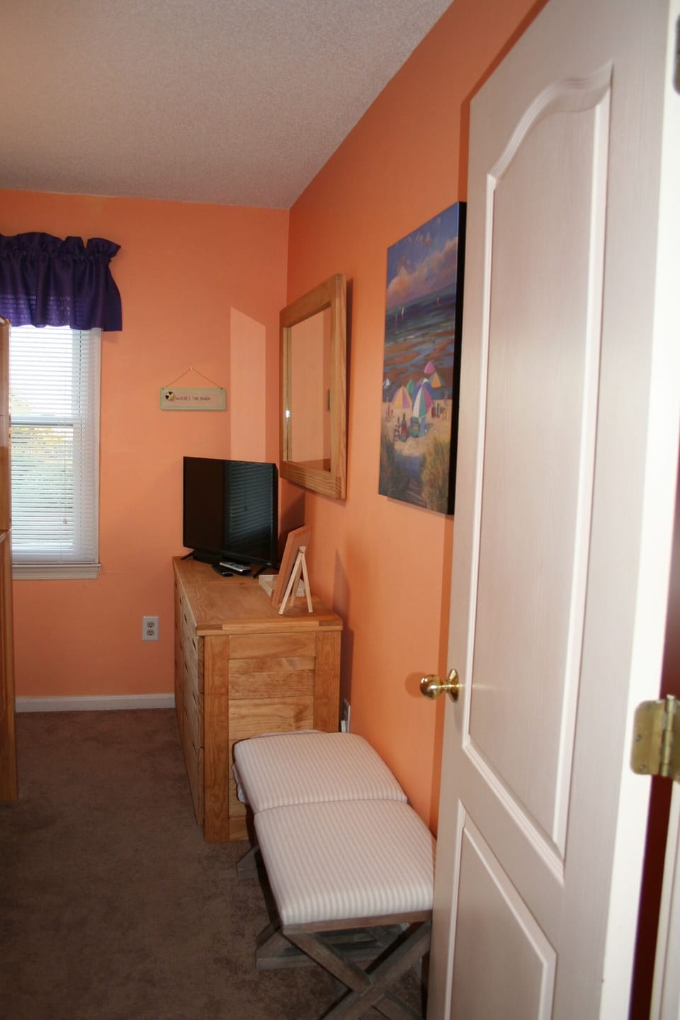 Bedroom with double bed bunk bed, TV