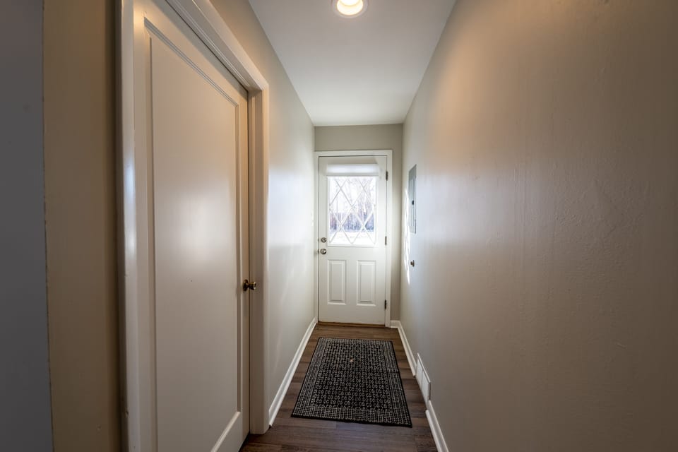 Exit to backyard and patio