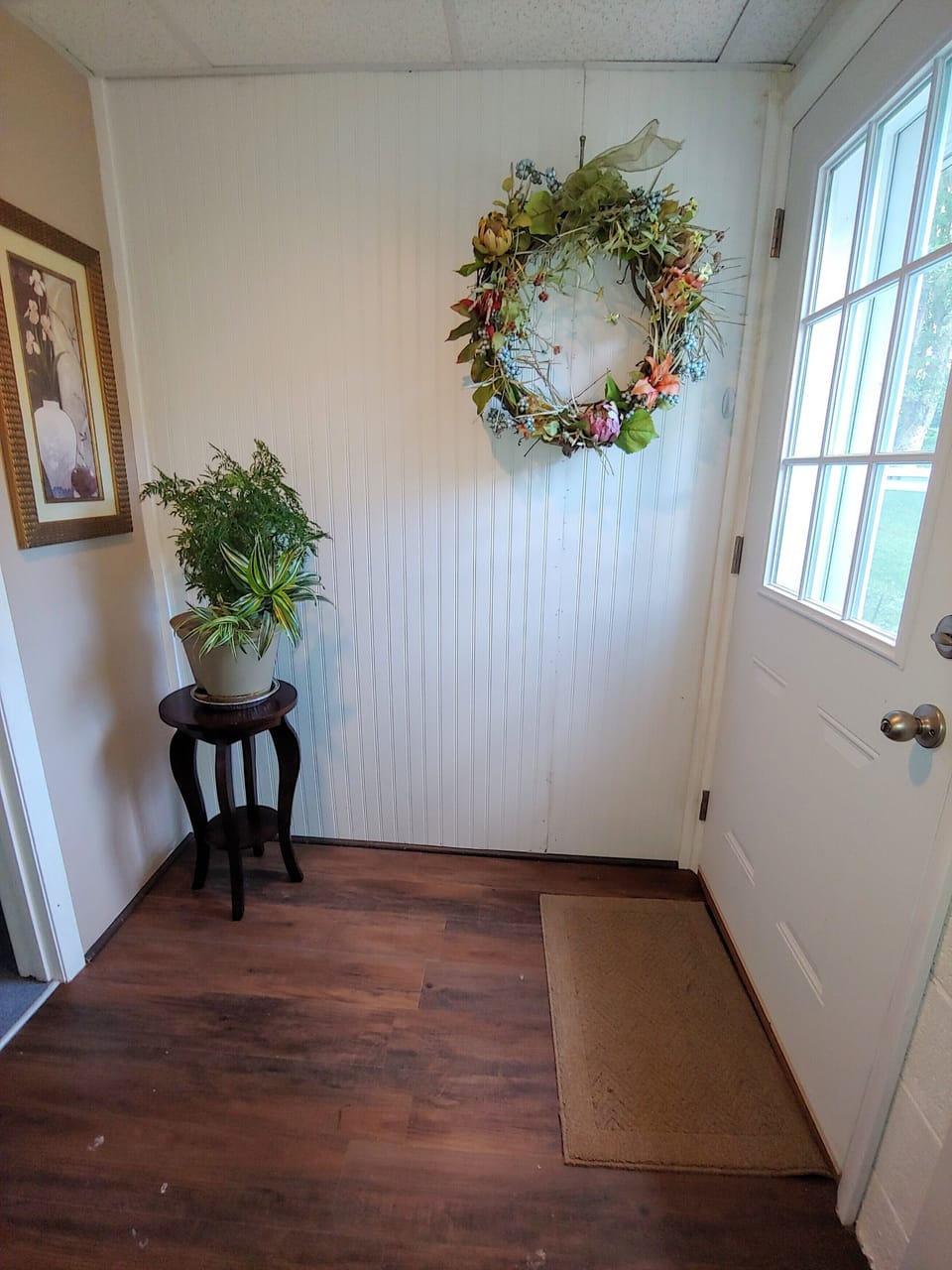 The private entry foyer opens to private parking space reserved for guests.