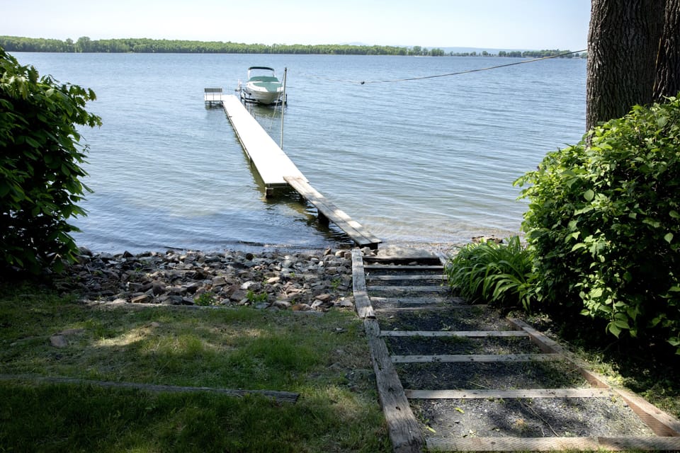 Stairway down to the lake and shared dock