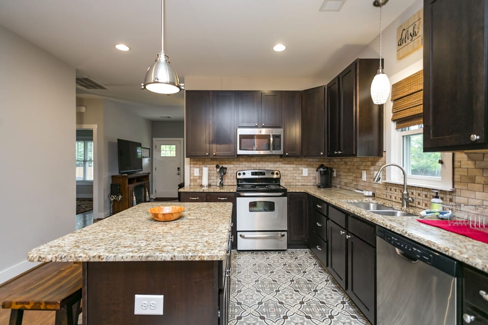Custom tile in kitchen