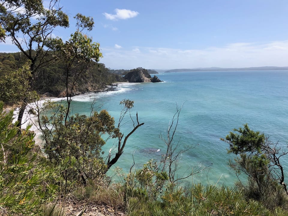 Cliff top views on bush walk from Wimbie Beach heading south