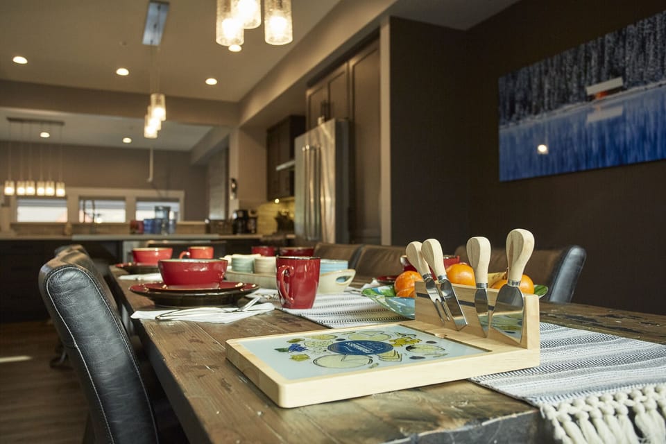 Rustic dinning table in kitchen