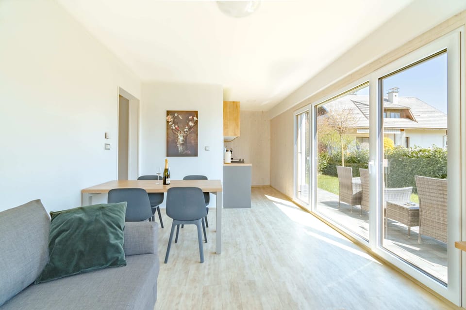 Living room and Kitchen.