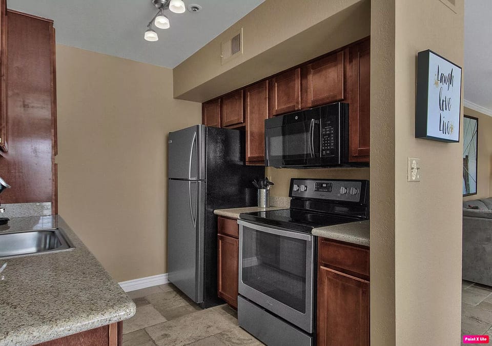 Kitchen with all essentials.