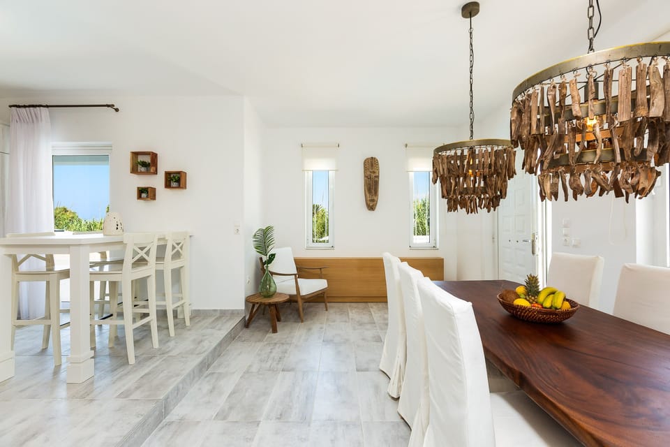 Indoor dining table for all guests.