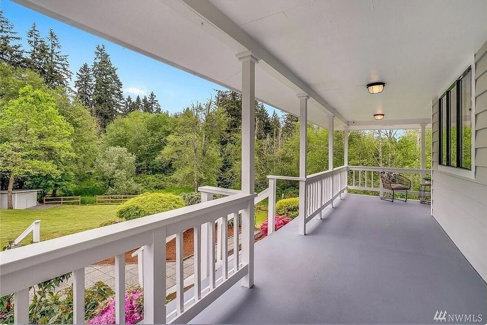 Large, covered porch
