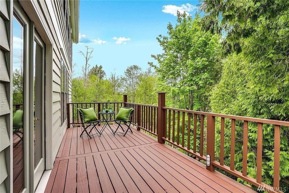 Step out to the back deck and nature.